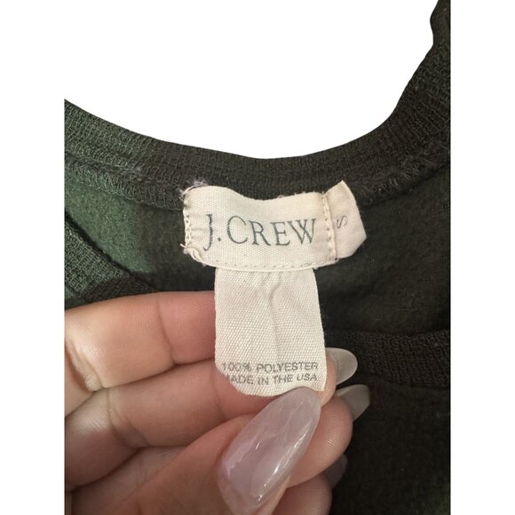Vintage J. Crew Womens Pine Green Fleece Crew Neck Long Sleeve Sweater Size S - Picture 6 of 7